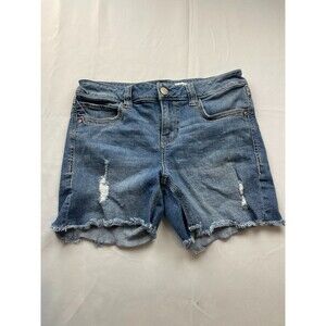 Seven7 Jean Shorts Womens 8 Cameo Blue Denim Cut Off Distressed Casual‎ Frayed